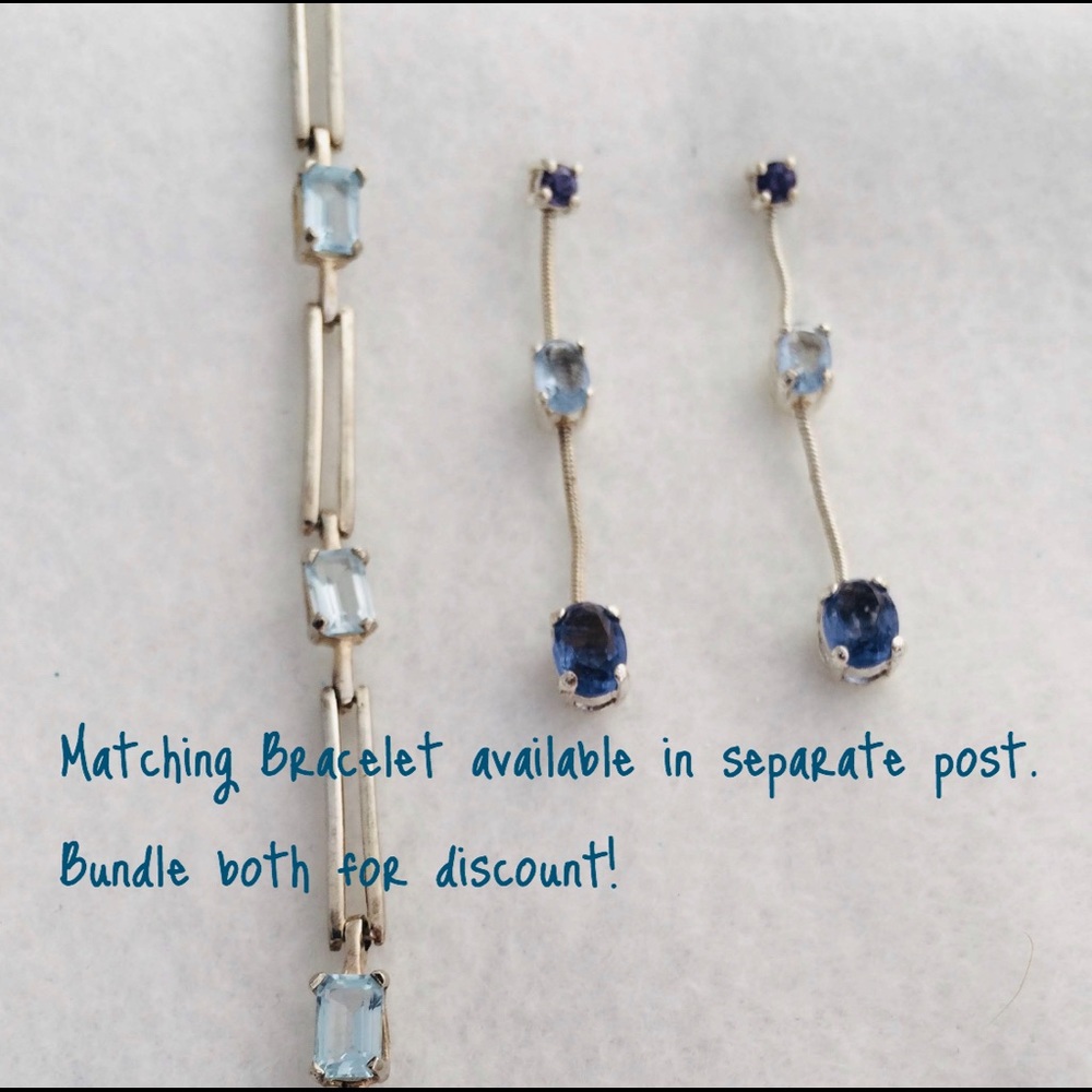 Three-Stone Sterling Earrings - Picture 6 of 8